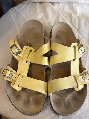 Birki's Nias Birkenstock Sandals Alloy Soft Yellow Women's US Size 39